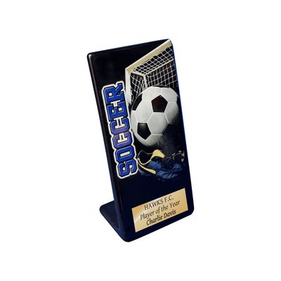 Soccer - black glass stand