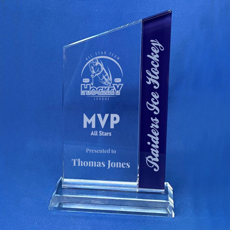 Clear / Blue Panel Glass Award - LIMITED STOCK Clear / Blue Panel Glass Award - LIMITED STOCK