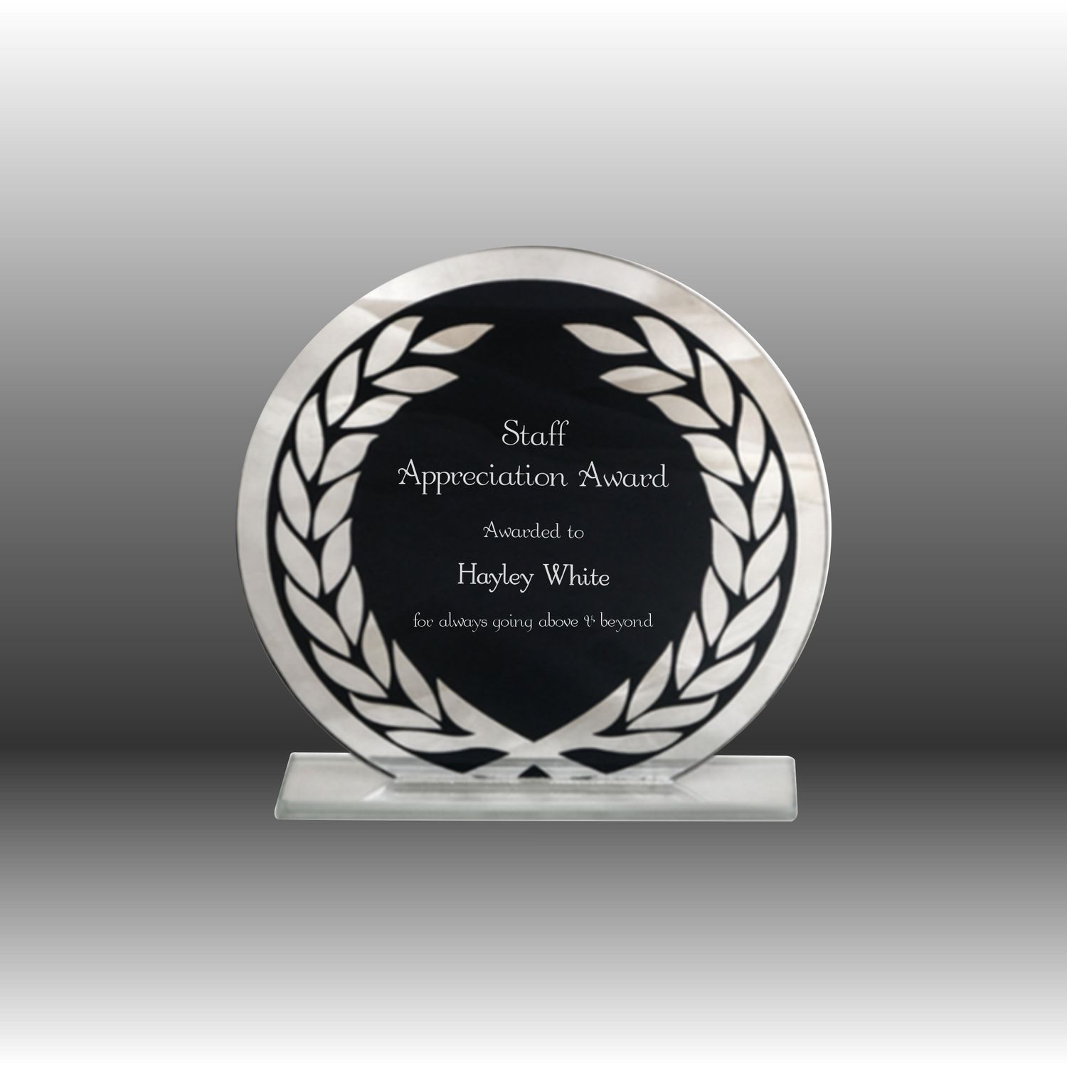 Glass Trophy Laural Wreath - 160mm Glass Trophy Laural Wreath - 160mm