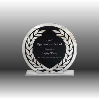 Glass Trophy Laural Wreath - 160mm