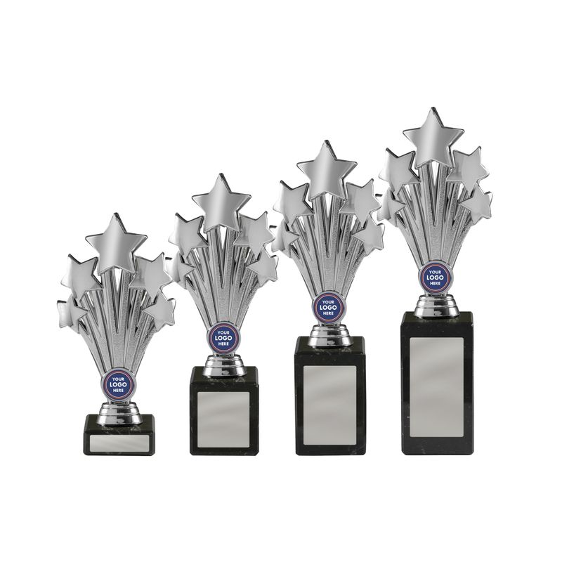 Silver Stars on Marble Base Silver Stars on Marble Base