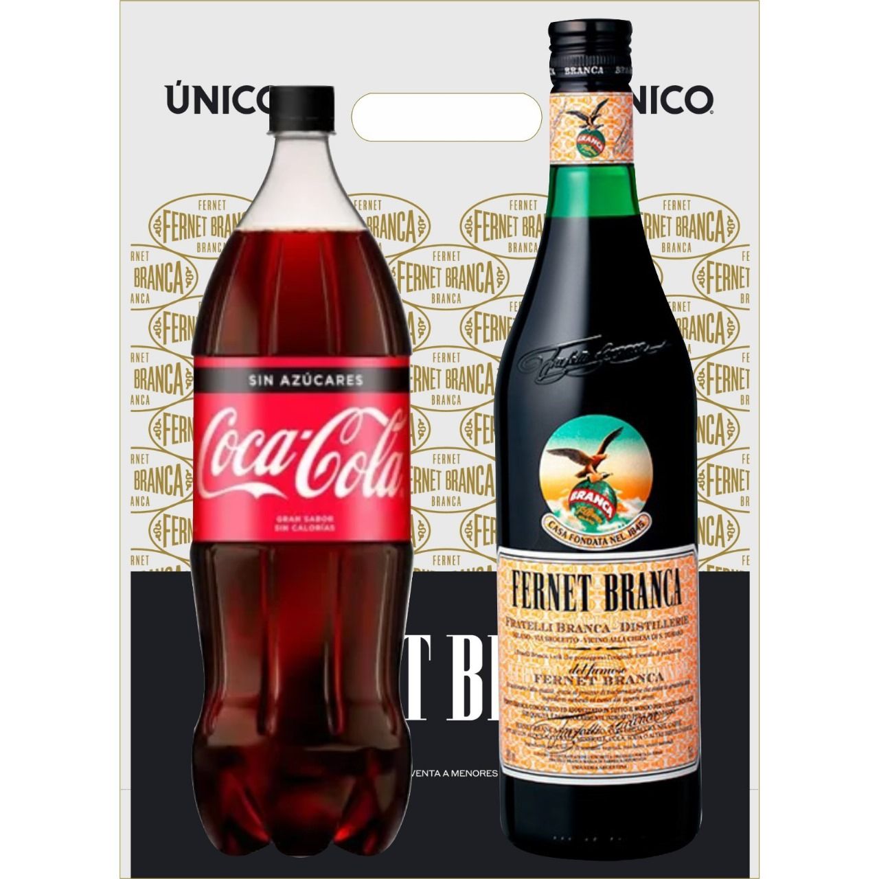 KIT FERNET BRANCA x750cc+ COCA COLA ZERO x1,5lt