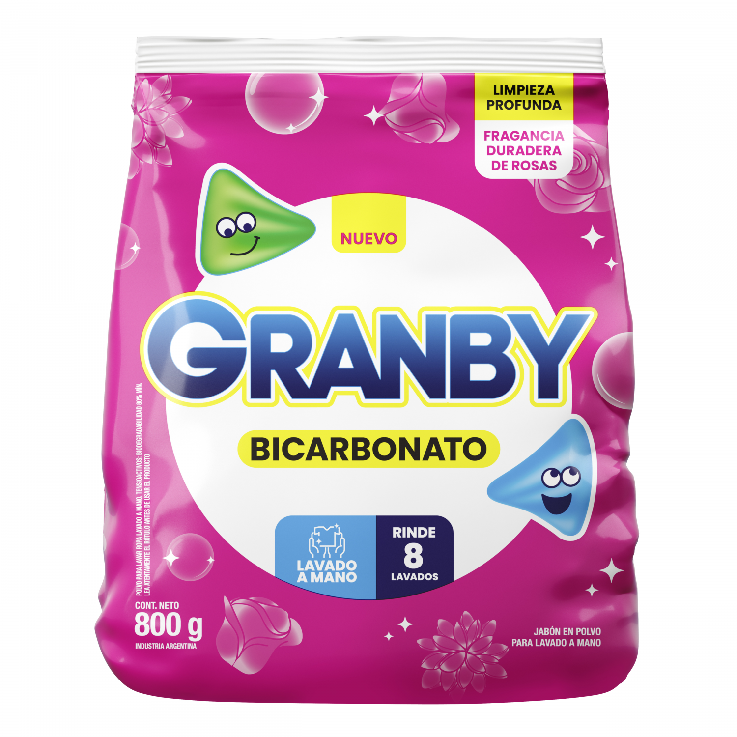 GRANBY POLVO LAV MANO ROSAS X800G