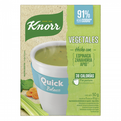 KNORR SOPA QUICK SOBRE VEGETALES BALANCE x5