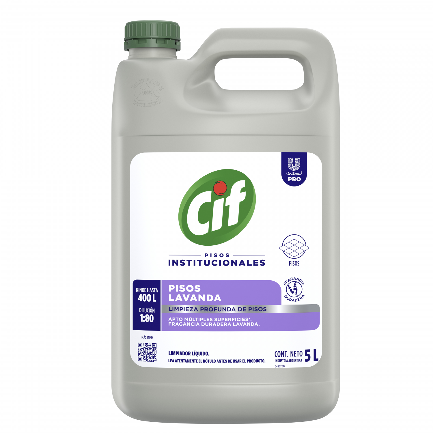 CIF PISOS DESINF. LAVANDA BOT 4x5LT