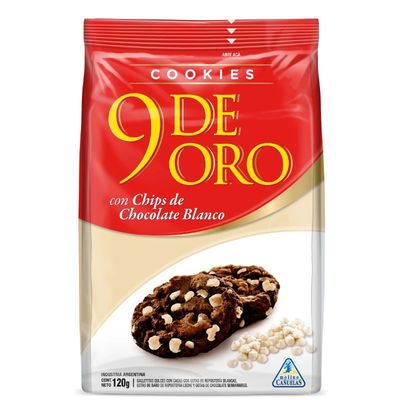 COOKIES 9 DE ORO C/CHIPS CHOC. BLANCO x120gr