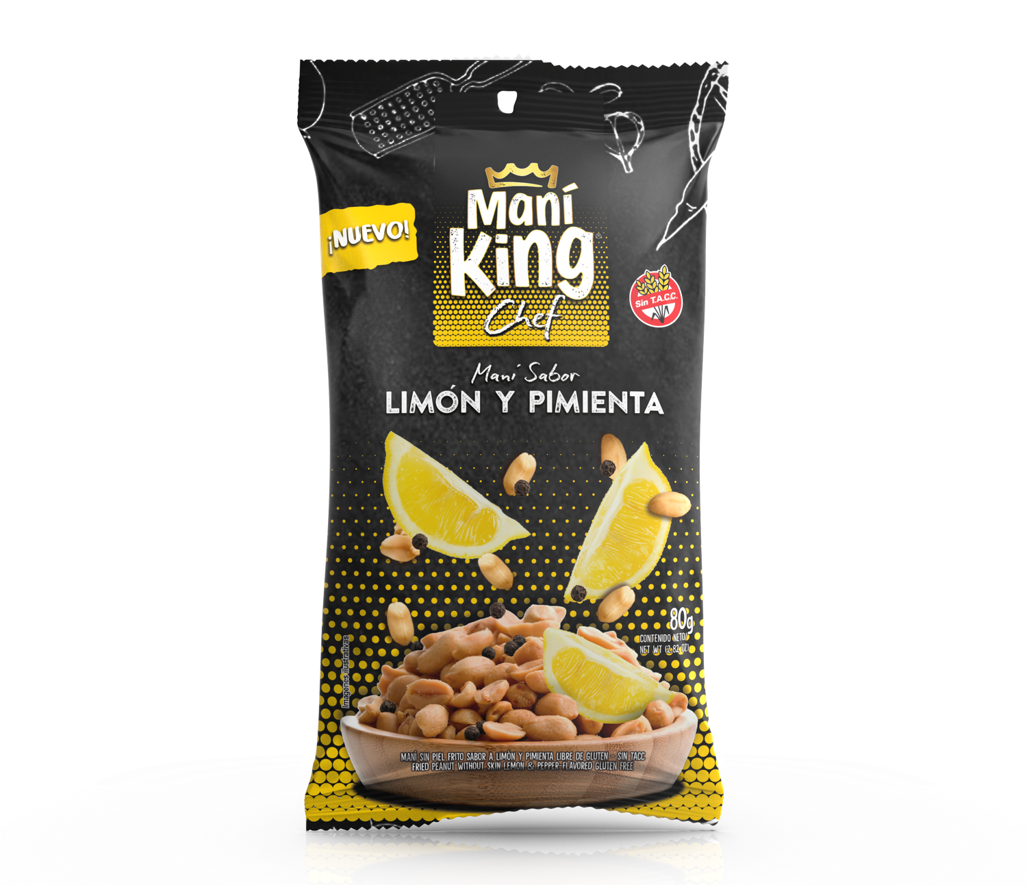 MANI KING SABOR PIMIENTA Y LIMON x80grs