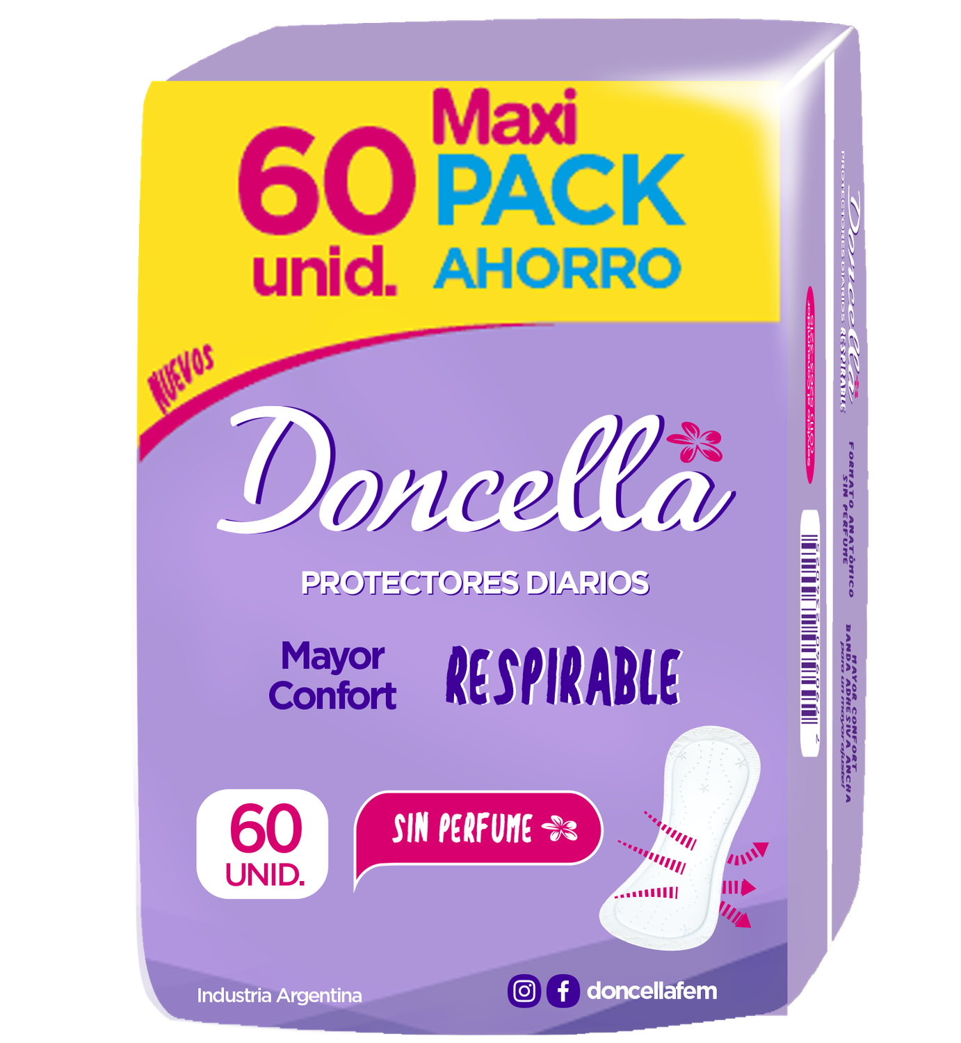 DONCELLA PROT. DIARIOS RESPIRABLE S/DES x60und