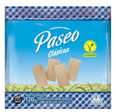 TOSTADAS DE ARROZ CLASICAS PASEO x120grs
