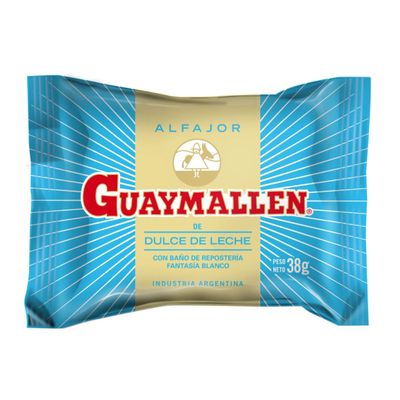 GUAYMALLEN ALFAJOR SIMPLE BLANCO X38grs