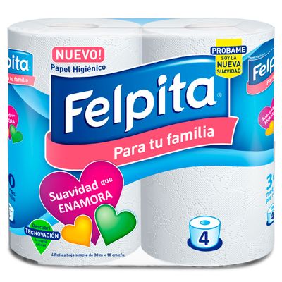 PAPEL HIGIENICO FELPITA BLANCO HS x4x30mt
