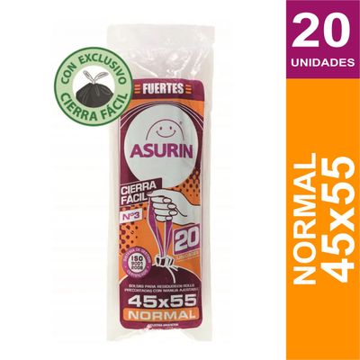 ASURIN BOLSAS CIERRA FACIL 45x55cm x20und.