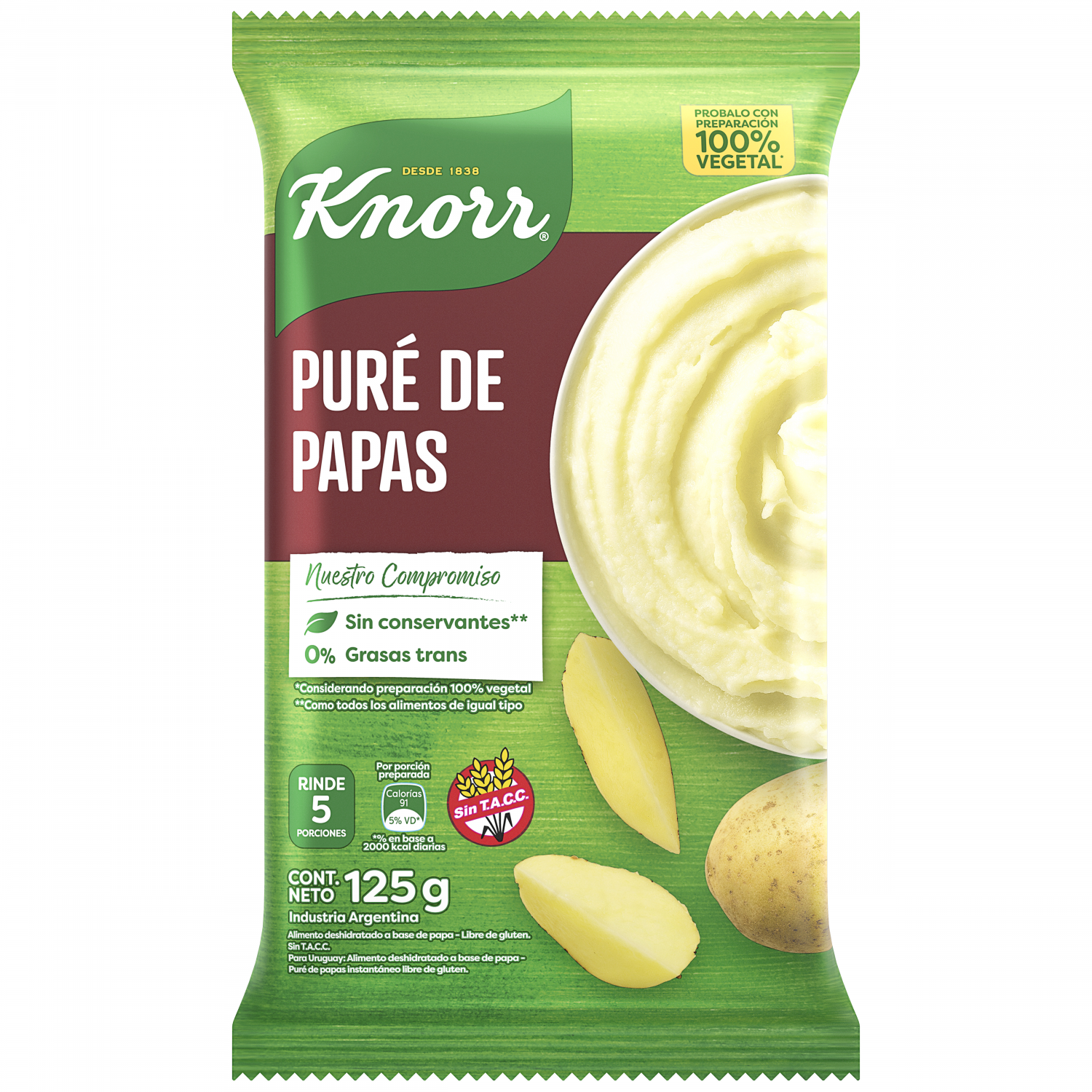 KNORR PURE DE PAPAS LISTO X125G