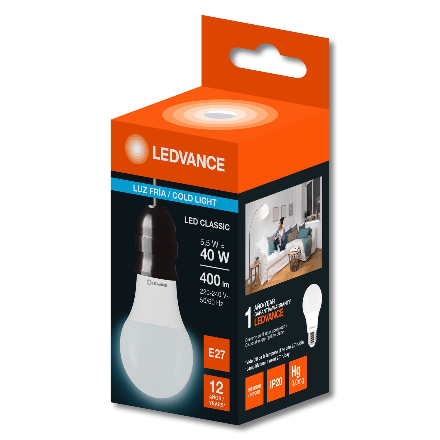 LEDVANCE LAMPARA LED LUZ FRIA 865 X5,5W
