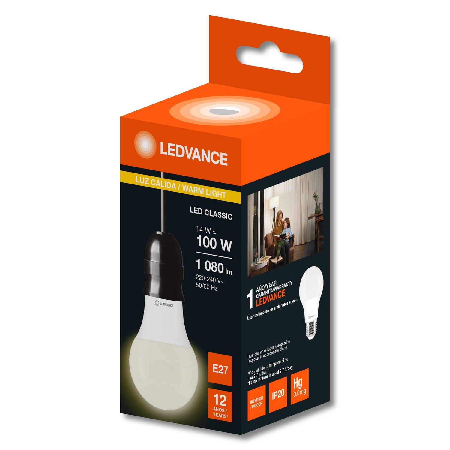 LEDVANCE LAMPARA LED LUZ CALIDA 830 X14W