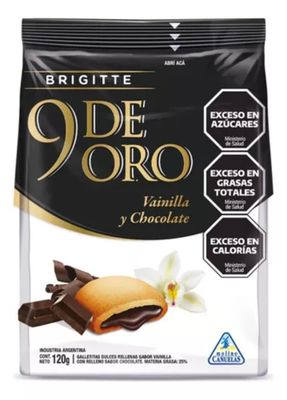 9 DE ORO BRIGITTE VAINILLA C/CHOCOLATE x120gr