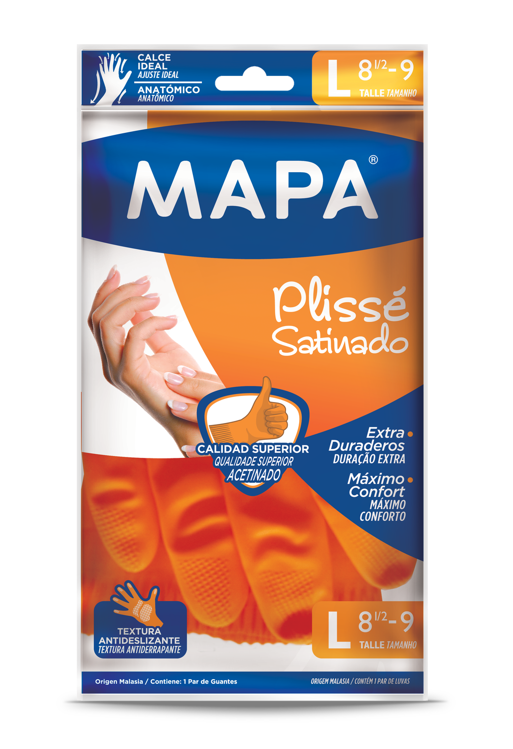 MAPA GUANTE PLISSE SATINADO Talle L