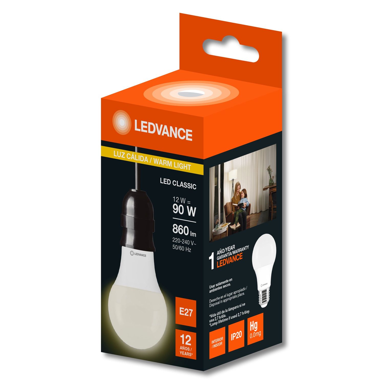 LEDVANCE LAMPARA LED LUZ CALIDA 830 X12W