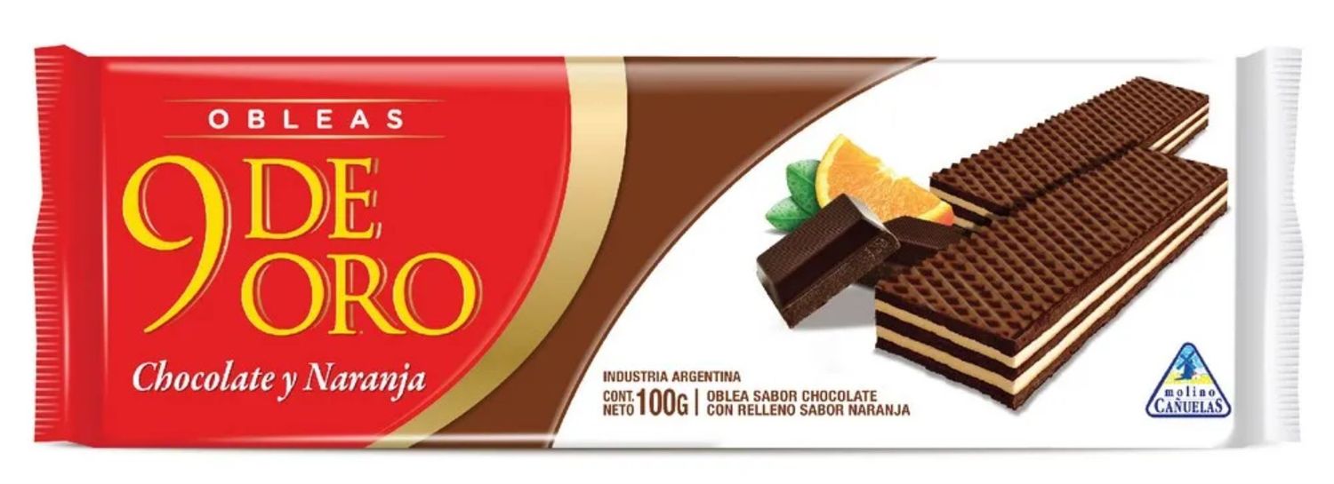 OBLEA 9 DE ORO TRIPLE CHOC. C/NAR. x100gr