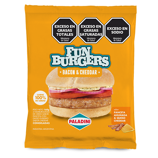 PALADINI FUNBURGER BACON &amp; CHEDDAR 160gr