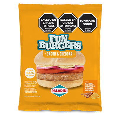 PALADINI FUNBURGER BACON &amp; CHEDDAR 160gr