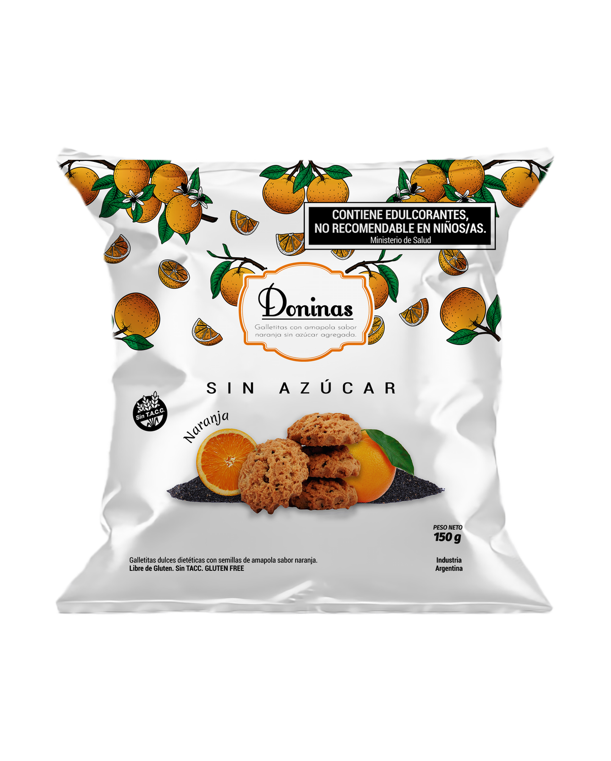 DONINAS GALLETITAS DULCES SABOR NARANJA 150gr