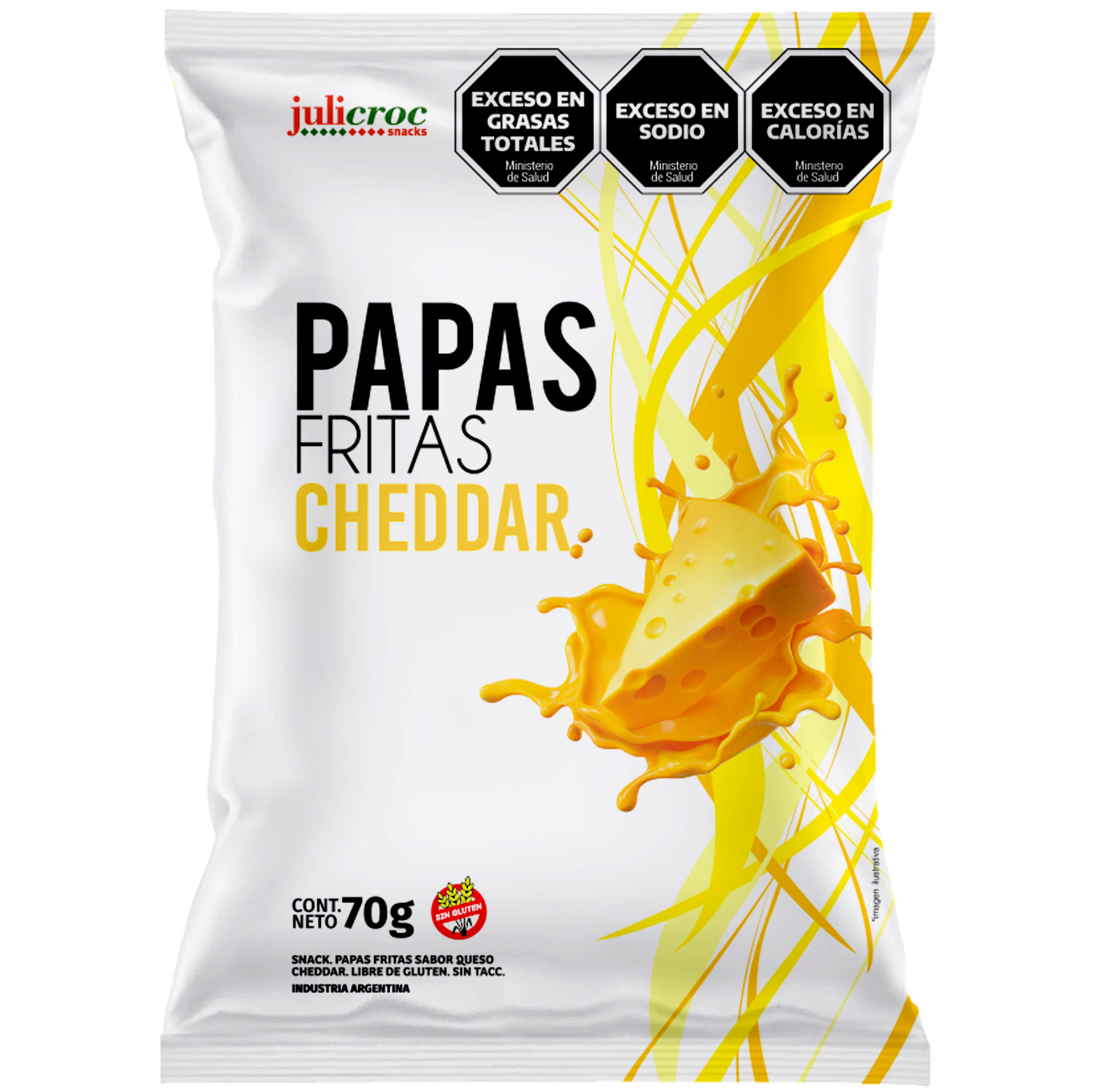 JULICROC PAPAS FRITAS CHEDDAR 70gr
