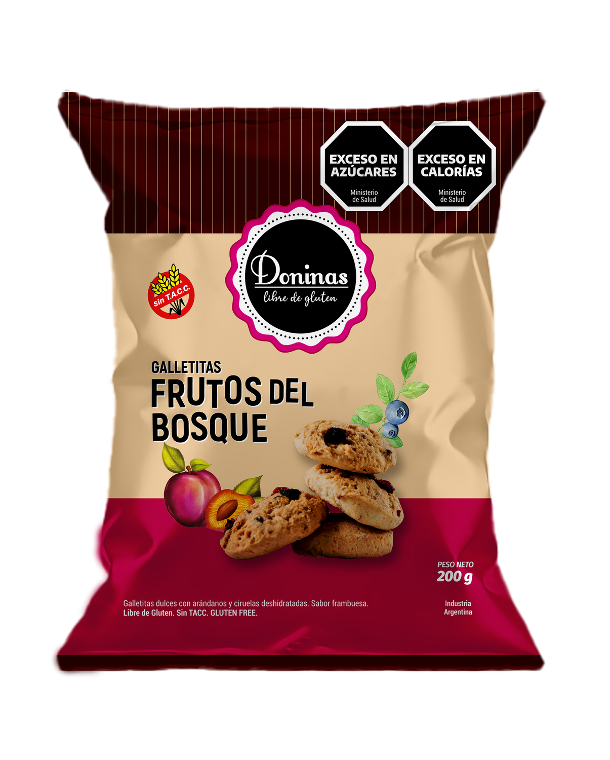 DONINAS GALLETITAS DULCES FRUTOS ROJOS 200gr