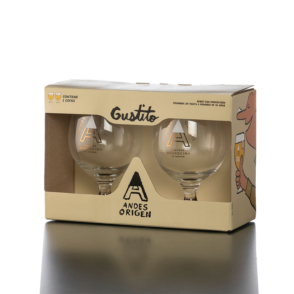 GIFTPACK 2 COPAS ANDES CLASICAS x 330cc