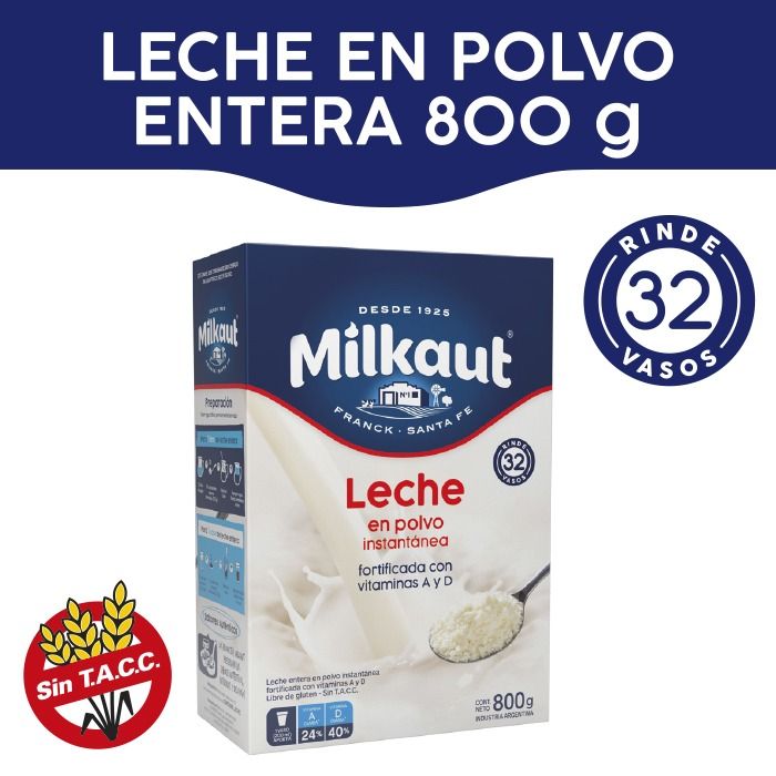 MILKAUT EN POLVO ENTERA 800gr