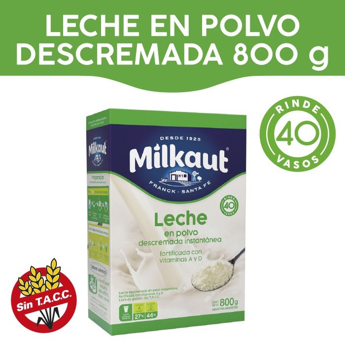 MILKAUT EN POLVO DESCREMADA 800gr