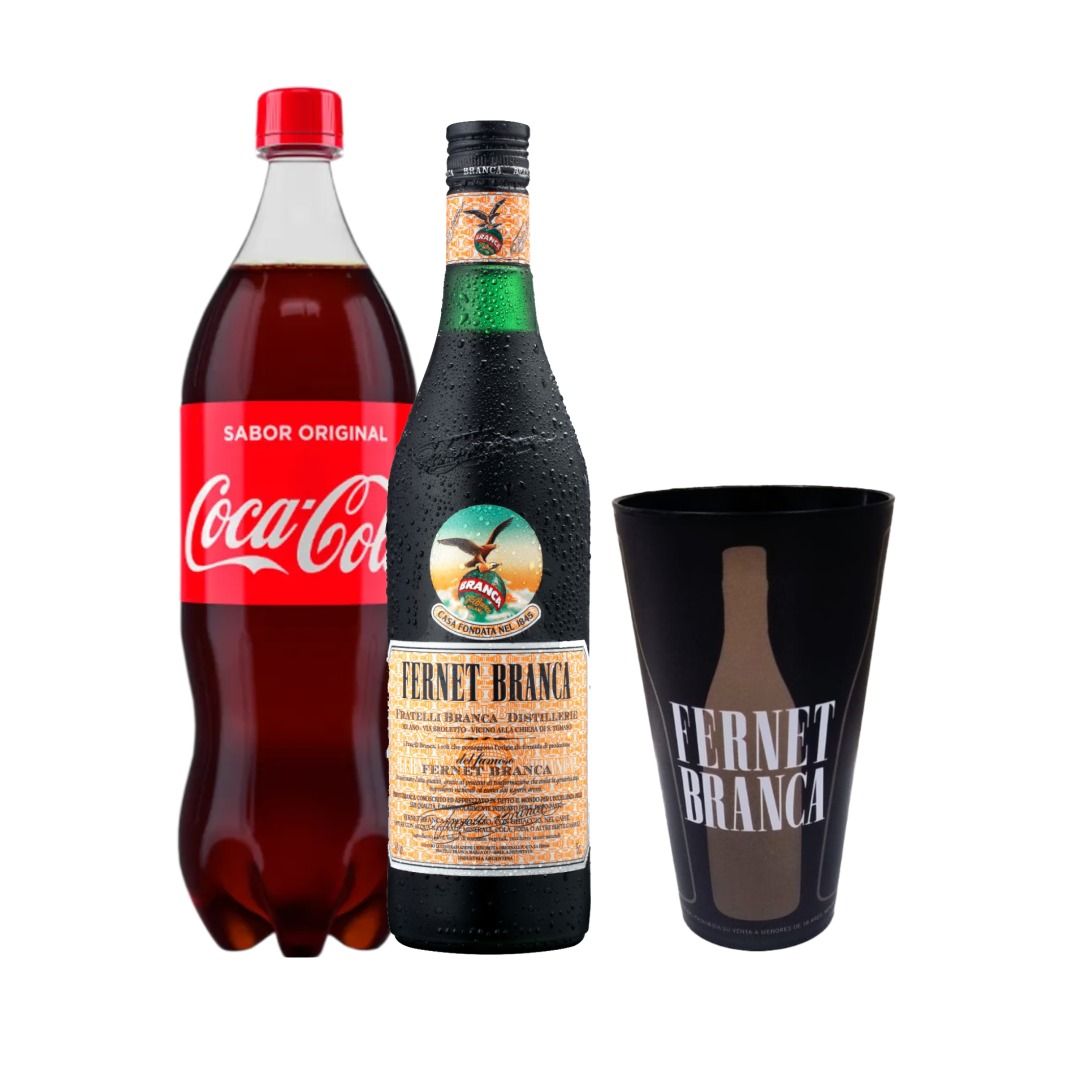 KIT FERNET BRANCA + COCA + VASO SILUETA TODOKIT