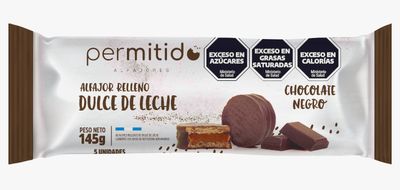 PERMITIDO ALFAJOR DE CHOCOLATE 5x145Gr.