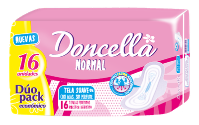 DONCELLA TOALLAS FEM NORMAL DUO S/DES x16und