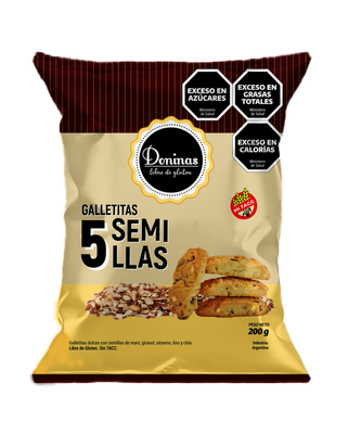 DONINAS GALLETITAS DULCES MIX 5 SEMILLAS 200gr