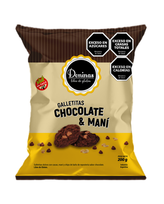 DONINAS GALLETITAS DULCES CHOCO Y MANI 200gr
