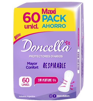 DONCELLA PROT. DIARIOS RESPIRABLE S/DES x60und