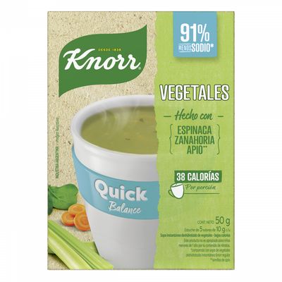KNORR SOPA QUICK SOBRE VEGETALES BALANCE x5