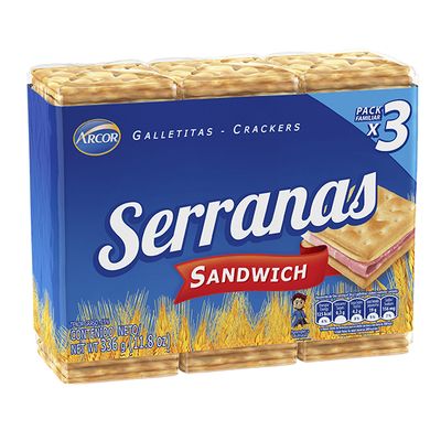 ARCOR SERRANAS SANDWICH x3x112gr