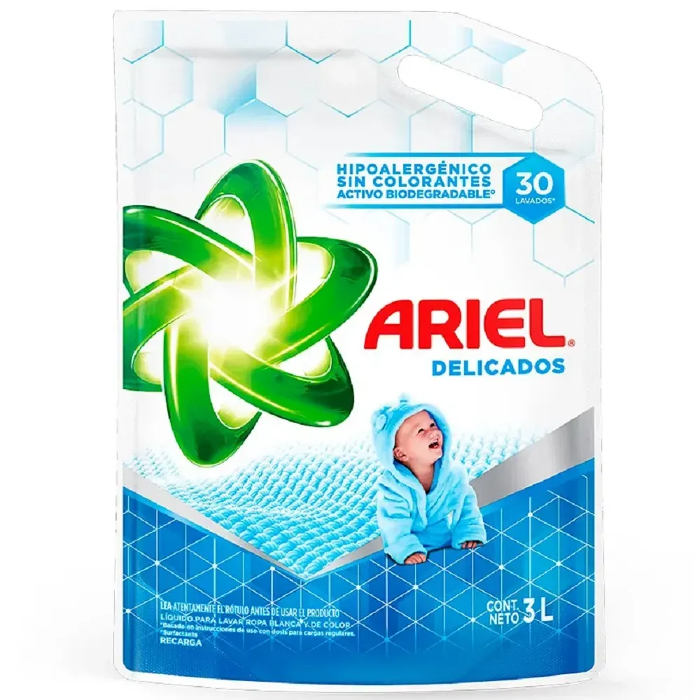 ARIEL JABON LIQ. P/ROPA DELICADOS D/P x3lt