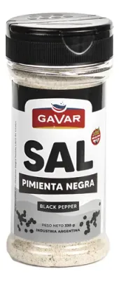 GAVAR SAL ENTREFINA CON PIMIENTA NEGRA x330grs