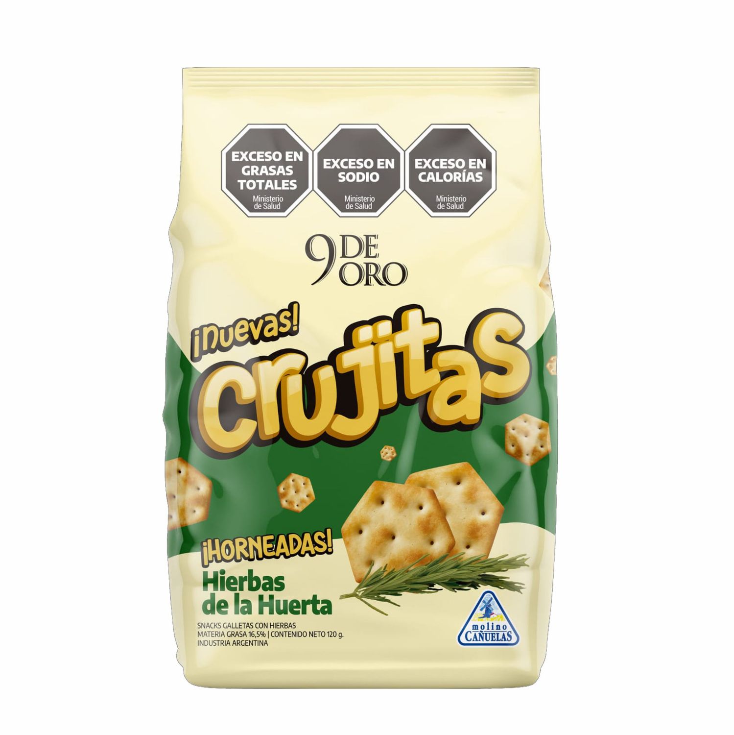 9 DE ORO CRUJITAS HIERBAS x120grs