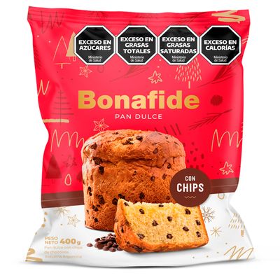 BONAFIDE PAN DULCE C/CHIPS CHOCO x400grs