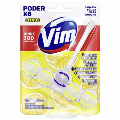 VIM CANASTA BANO PODER 6 CITRUS x50G