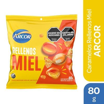 ARCOR CARAMELO RELLENO MIEL x80gr
