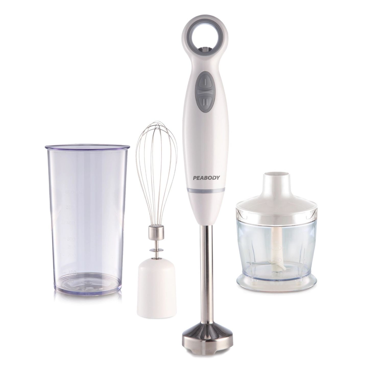PEABODY LICUADORA MANO BLANCA ACCESORIOS x600w