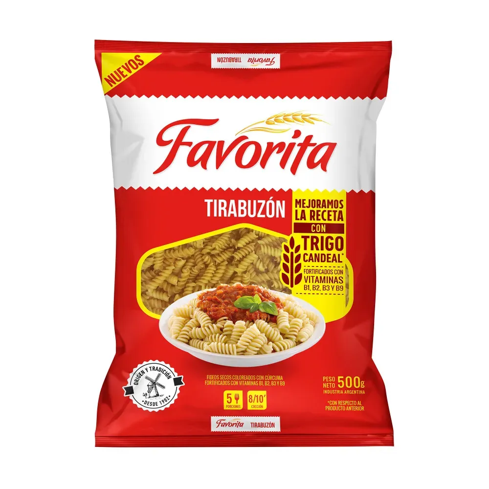 FIDEOS FAVORITA TIRABUZON x500GR