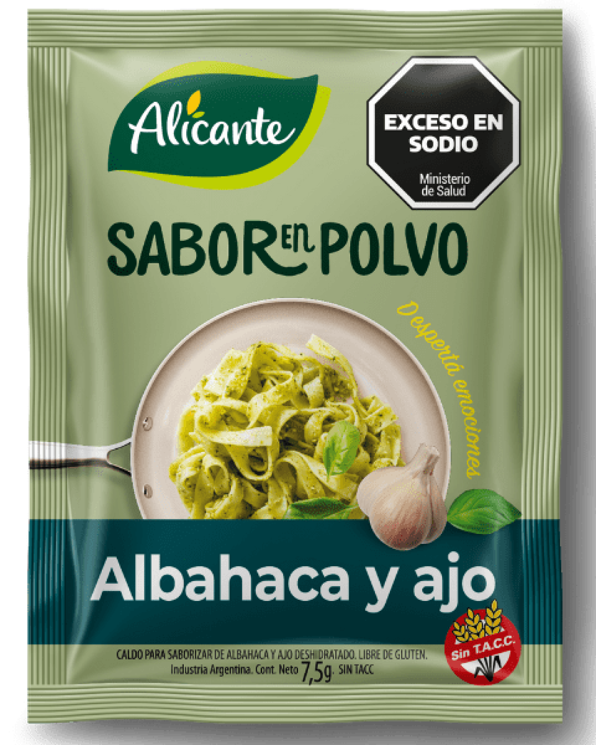 ALICANTE SABOR EN POLVO ALBAHACA Y AJO X7.5Gr