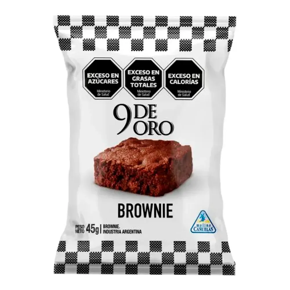 BROWNIE DE CHOCOLATE 9 DE ORO 45grs