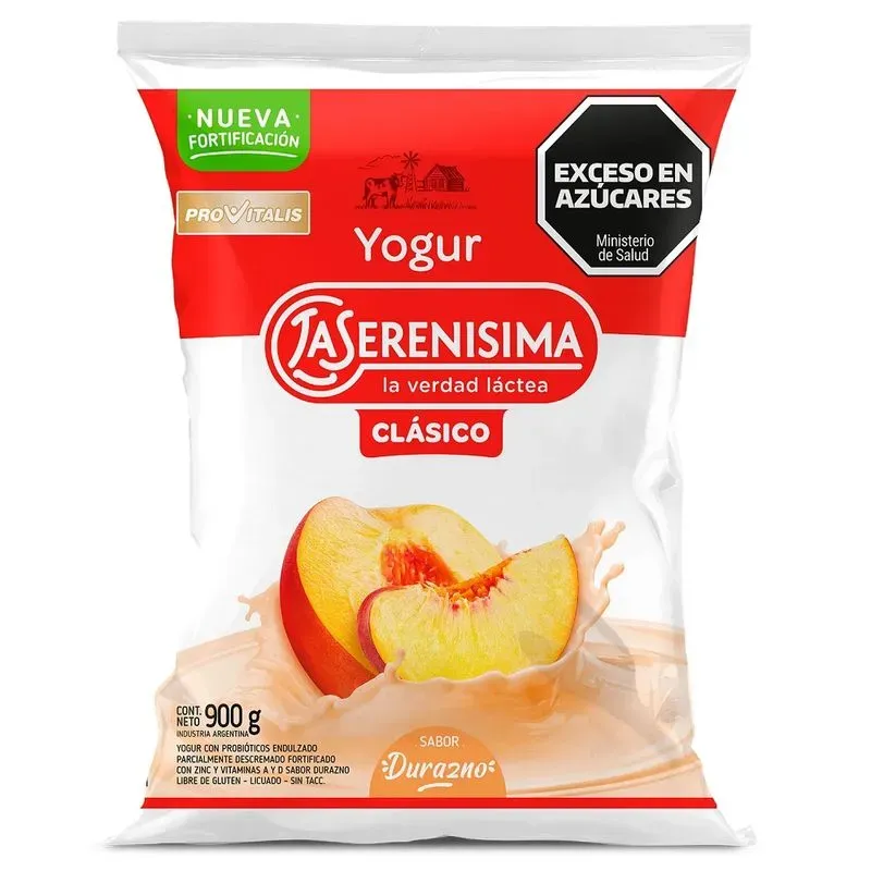 LA SERENISIMA YOGURT SACHET DURAZNO X900Gr